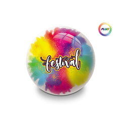 Mondo Festival Bio Ball, 23 cm, multicolored design with matte finish, featuring "FESTIVAL" text.