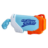 Nerf Super Soaker Torrent Water Blaster in blue and orange plastic with a matte finish, featuring a blue handle and lid.