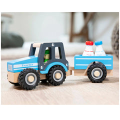 New Classic Toys - Tractor With Trailer - Milk Bottles - Play Vehicles
