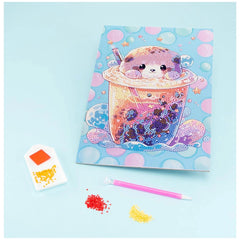 NICE Diamantiny Level Up Coloring arts and crafts packaging featuring a pink toothbrush, colorful bubbles, and confetti.
