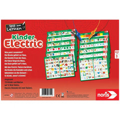 Noris Childrens Electric Board Games German Edition packaging features colorful design and educational content for kids.
