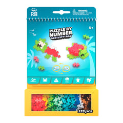 Plus Plus Ocean Activity Pad features colorful puzzle pieces in a light blue package with playful graphics and text.