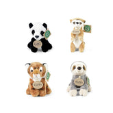 Rappa plush animals assortment features four soft, eco-friendly stuffed animals in various colors with tags displaying a gree