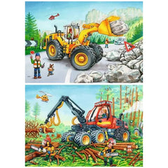 Ravensburger - Bagger und Forsttraktor - 2x24 Teile - Puzzles