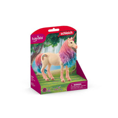 Bayala Marshmallow Unicorn toy in vibrant pink and red packaging with a clear window, designed for young audiences.