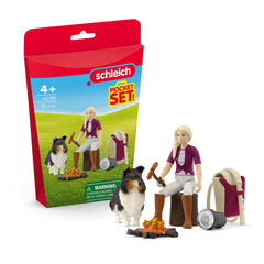 Schleich - Taschen-Set Lagerfeuer mit Collie-Hund - Spielzeug-Spielsets