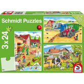 SCHMIDT SPIELE - On the farm 3x24 Pcs Children’s puzzles - Puzzles