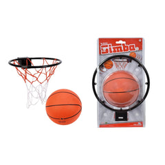 Simba Basketball Basket 20 cm with black backboard, white net, and accompanying toy basketball in clear packaging.
