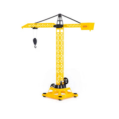 WADER Tower Crane Wheeled Bag in yellow with hooks and wheels, designed for toy playsets.