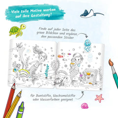 TROTSCH - Meerjungfrau Sticker Malbuch Kunst und Handwerk - Deutsche Ausgabe