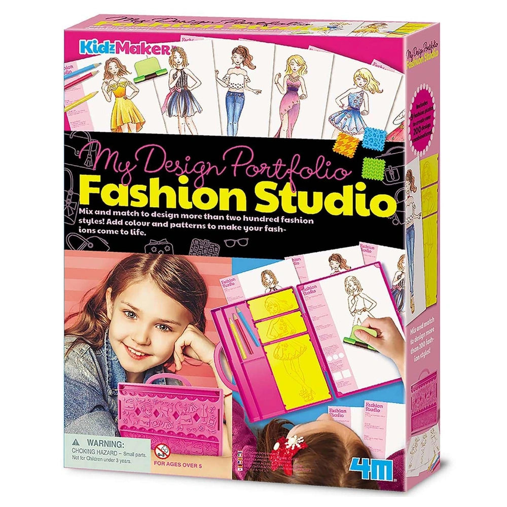 4M - KidzMaker Mein Design Portfolio - Basteln - 5+ - Mode Studio - 4M04720