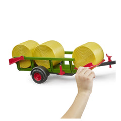 Bruder - Spielfahrzeuge - Rundballensammelanhänger mit 3 Ballen - 3 Jahre - Robustes Plastik