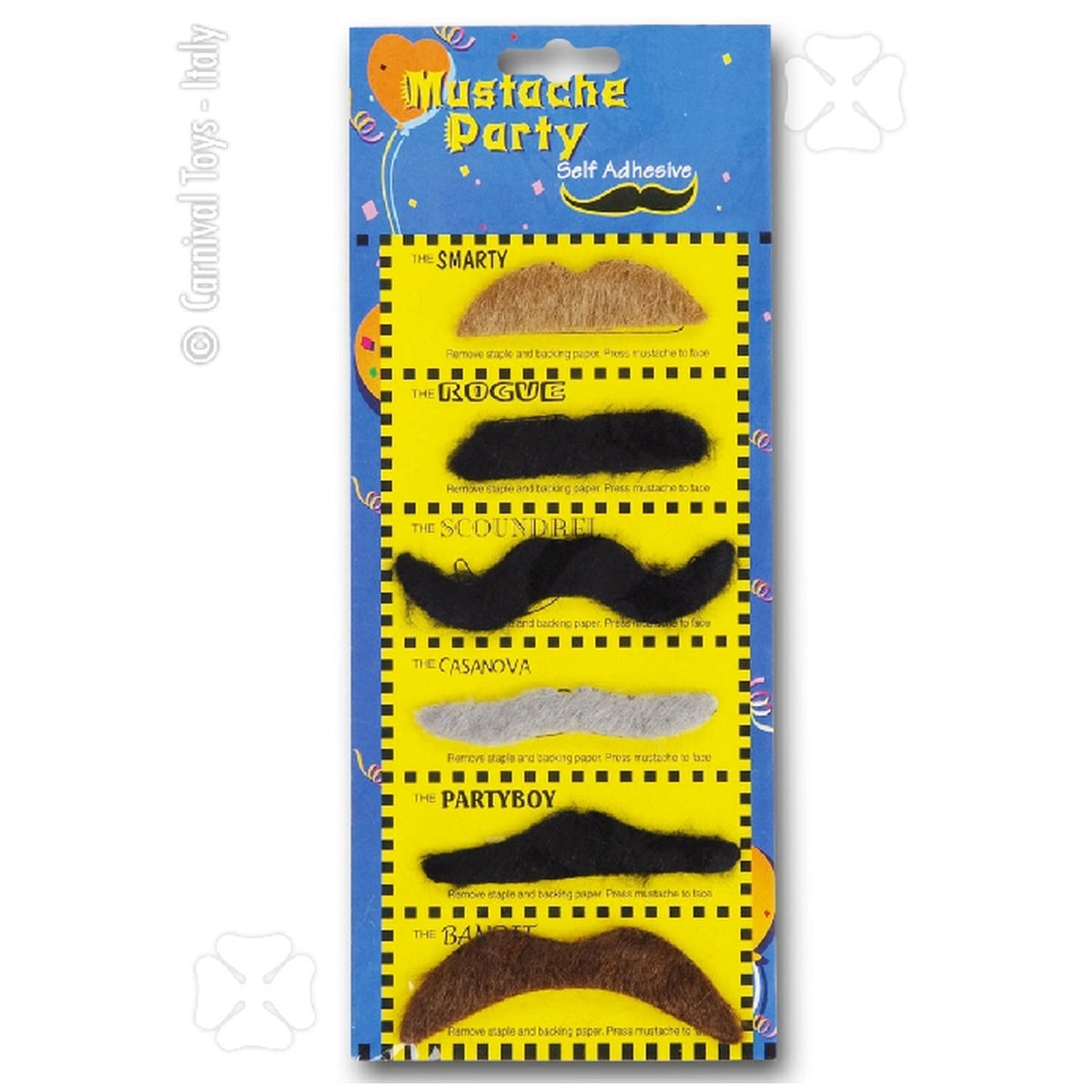 Carnival Toys - Fun Assorted Moustaches For Creative Dress-Up Play - Pretend Professions And Role Playing
