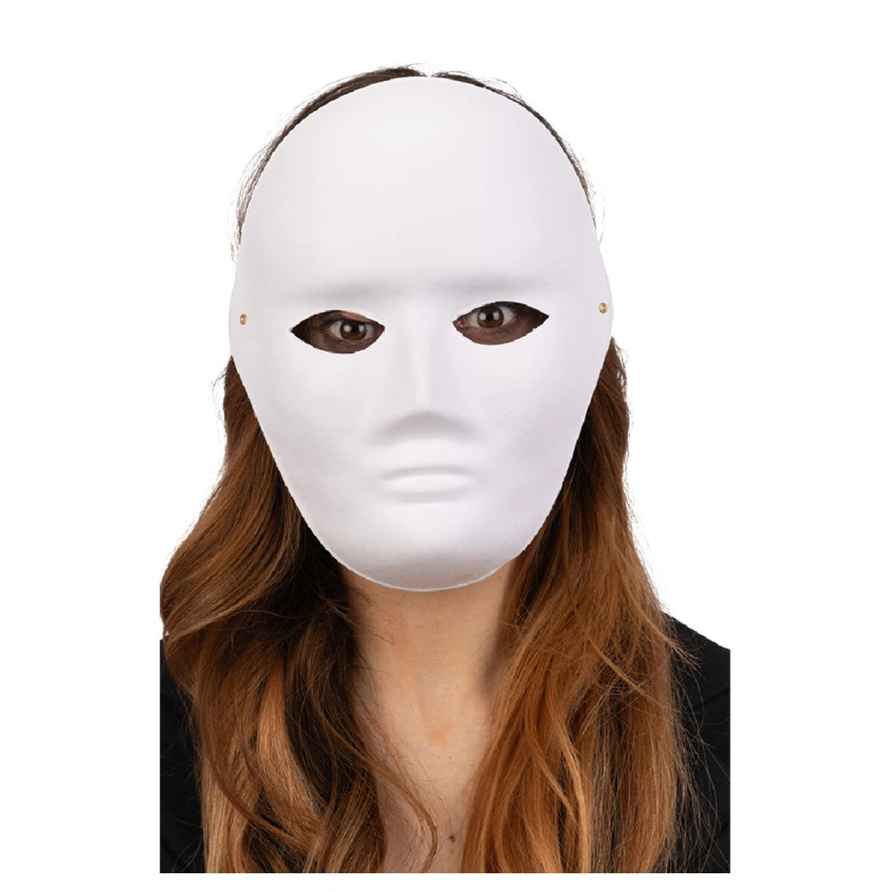 Carnival Toys - Pretend Professions - Large Paintable Face Mask - White - 6+ Years - DIY Creativity