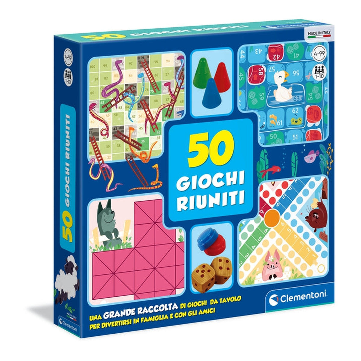 Clementoni - 50 Giochi Riuniti Board Games - Italian Edition