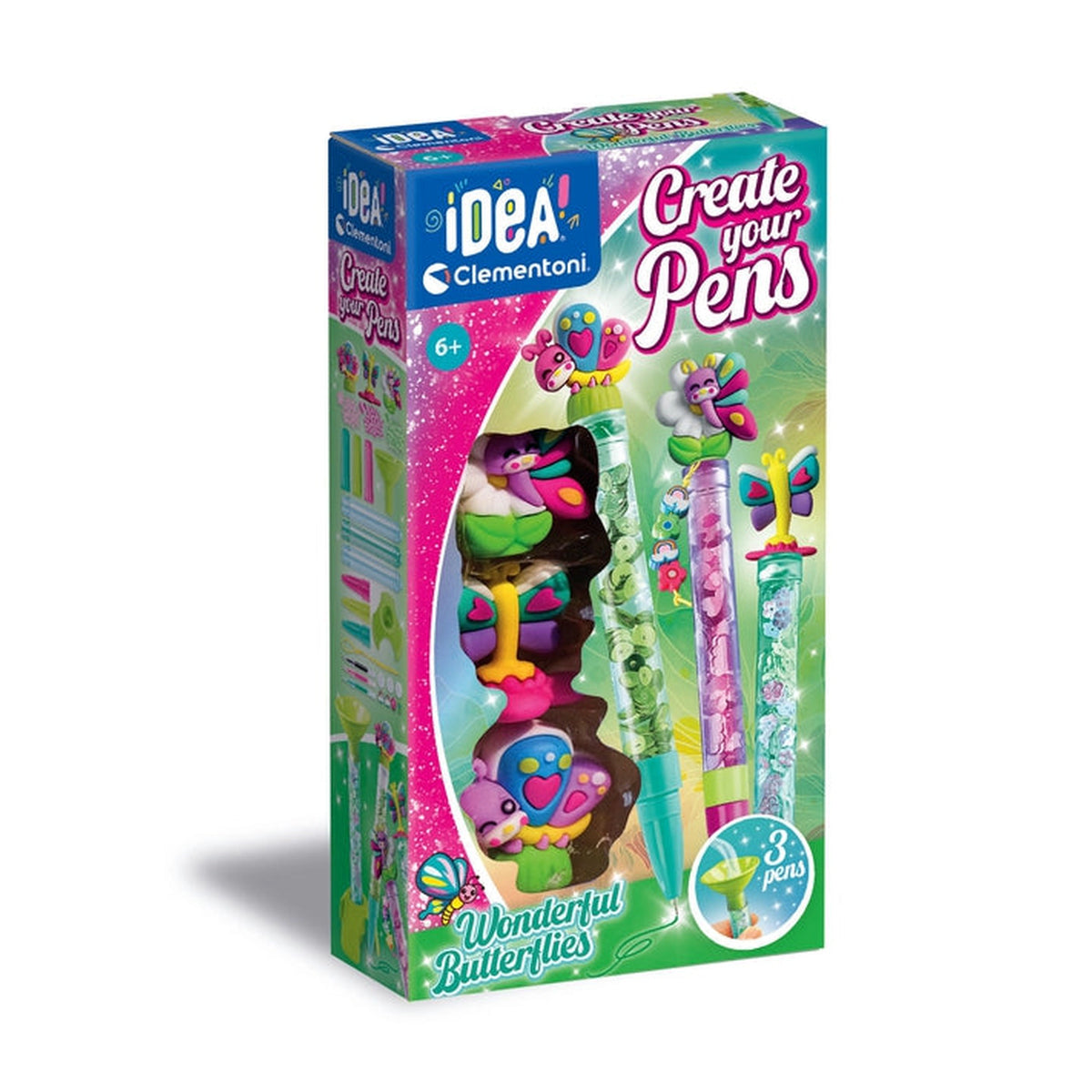 Clementoni - IDEA Erstelle Deine Stifte Wundervolle Schmetterlinge - Basteln & Kunst