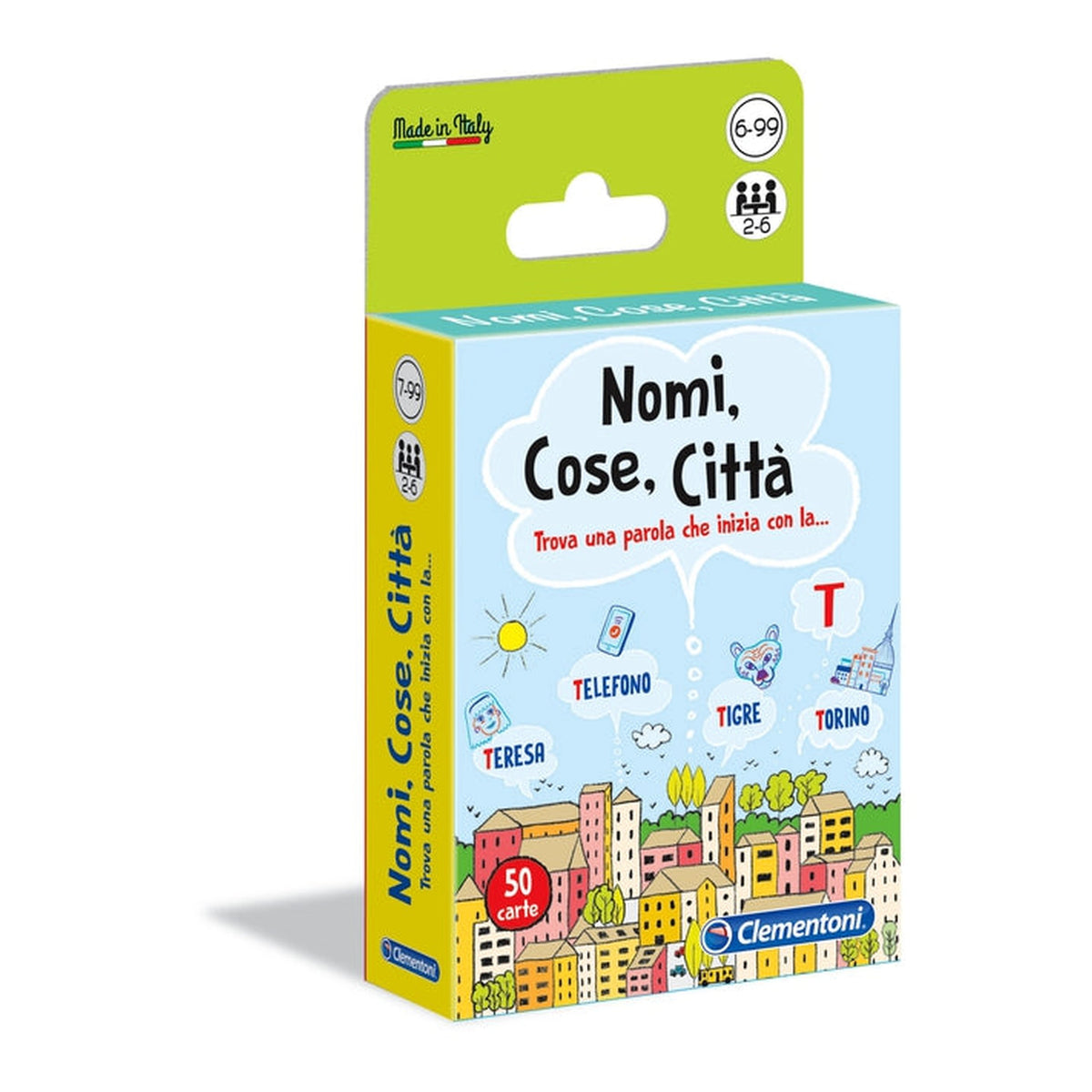 Clementoni - Nomi Cose Città Card Games - Italain Edition