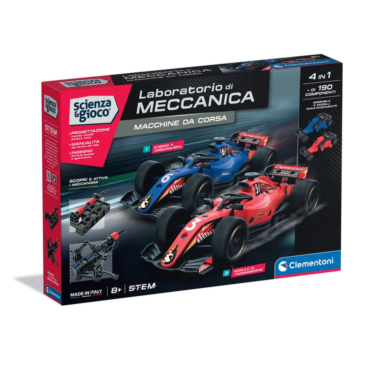 Clementoni - Rennwagen-STEM-Bausatz-Spielzeug