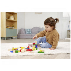 Eichhorn - Baby Wooden Coloured Blocks 75 Pcs - Sorting & Stacking Toys