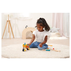 Eichhorn Construct - Mini Motorcycle Construction Set for Kids Ages 3 Years+ - 47-Piece FSC-Certified Wooden Engineering Toy with Real Rolling Wheels and Interlocking Fasteners
