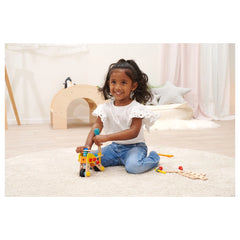 Eichhorn Construct - Mini Motorcycle Construction Set for Kids Ages 3 Years+ - 47-Piece FSC-Certified Wooden Engineering Toy with Real Rolling Wheels and Interlocking Fasteners