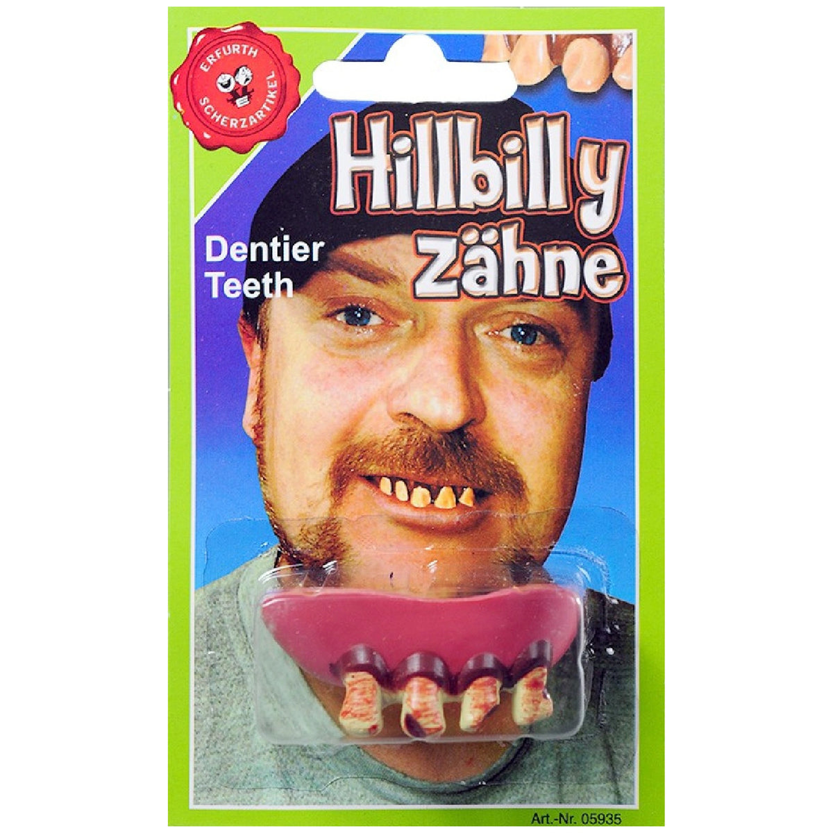 Erfurth - Hillbilly Prothesen-Zähne aus weichem Schaumlatex für Tarnungen - Rollenspiele & Berufsspiele