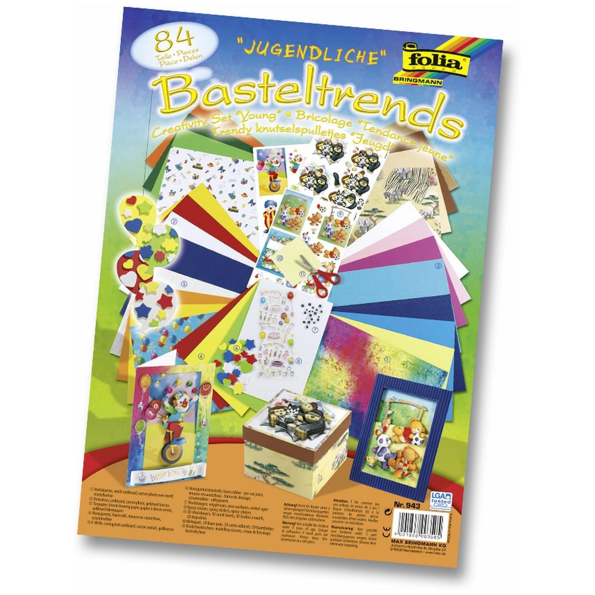Folia - Kreatives Bricolage-Set 84 Teile Young - Basteln & Kunst