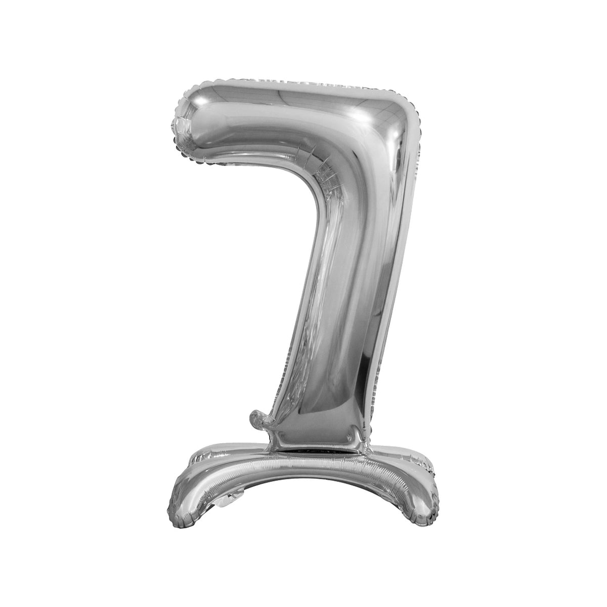 GODAN - Standing-Foil-Balloon-Digit-7-Silver-Party-Supply-Kits