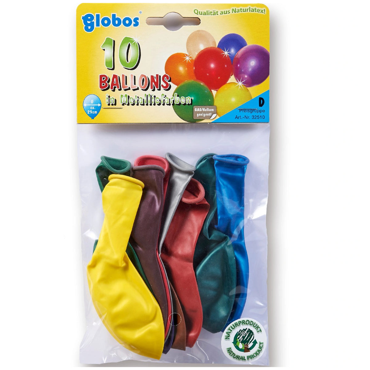 Globo - Metallballons 29 cm - Packung mit 10