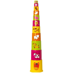 Gowi - Giant Pyramid Deluxe - 11 Pieces In A Bucket - Sorting & Stacking Toys