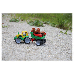 Gowi - Spielsets - Kompakter Traktor mit Pferdeanhänger - 1+ Jahre - Langlebiges Design
