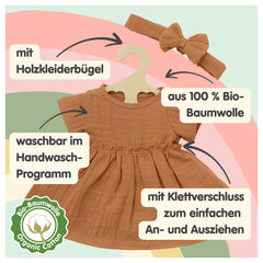 Heless - Puppen - Set aus Bio-Baumwollkleidern - Rüschen - 18M+ - Zubehör
