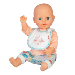 Heless - Puppen - Wal Bobby Puppe Lätzchen - Weicher Velours - 18M+ - Einfache Befestigung