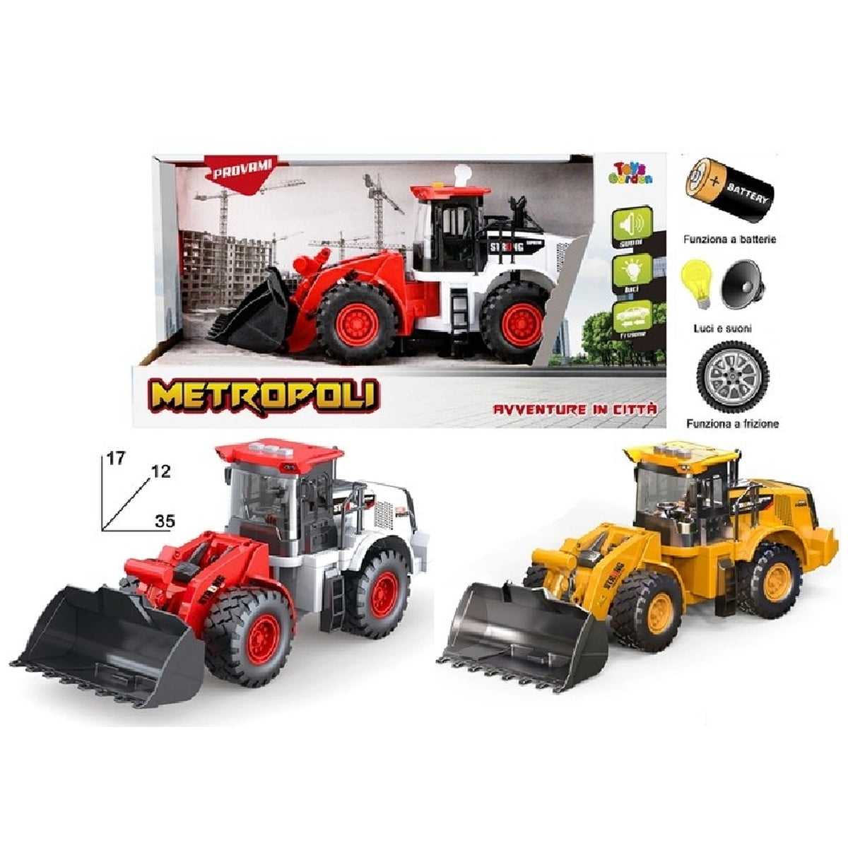 Metropoli - Heavy Duty Front Loader Toy - Play Vehicles