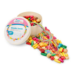New Classic Toys - Schnürperlen - 230 Teile und 4 Schnüre - Basteln