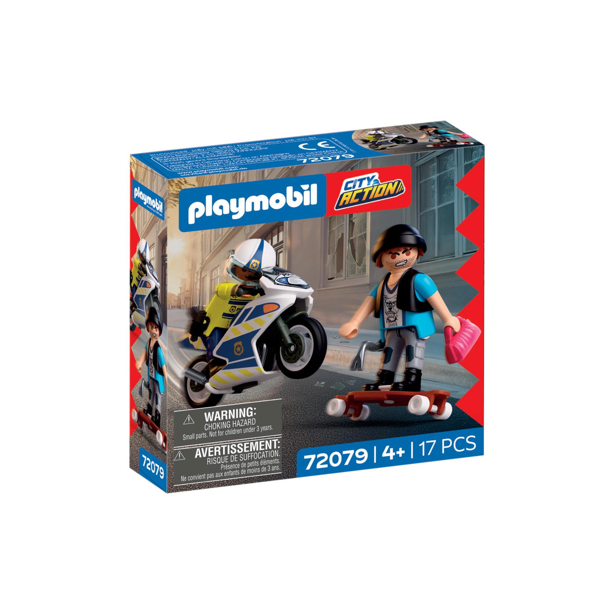 PLAYMOBIL - Motorradverfolgung - City Action - +4 - Spielsets - 72079 - 80772079