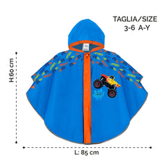 Perletti - Ponchos - Monster Truck Rain Poncho - Reflective - 3-6 Yrs - Safety