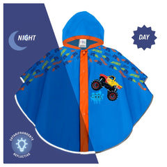 Perletti - Ponchos - Monster Truck Rain Poncho - Reflective - 3-6 Yrs - Safety
