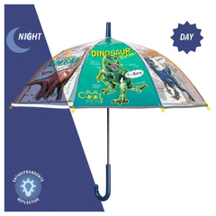 Perletti - Regenschirme - Dinosaurier Transparenter Schirm - 3–6 Jahre - Sicherheit und Spaß