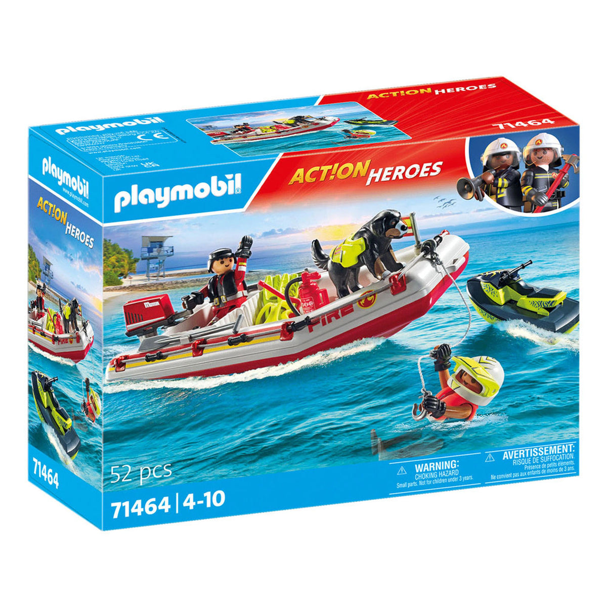 Playmobil Action Heroes Fire Boat With Water Scooter - 71464