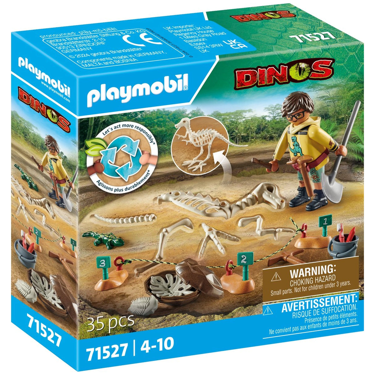 Playmobil Dinos Excavation Site With Dinosaur Skeleton - 71527