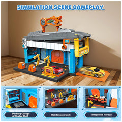 RS Toys - Pista Pit Stop 2 in 1 Tragbare Garage und Startbahn - Spielzeugfahrzeuge