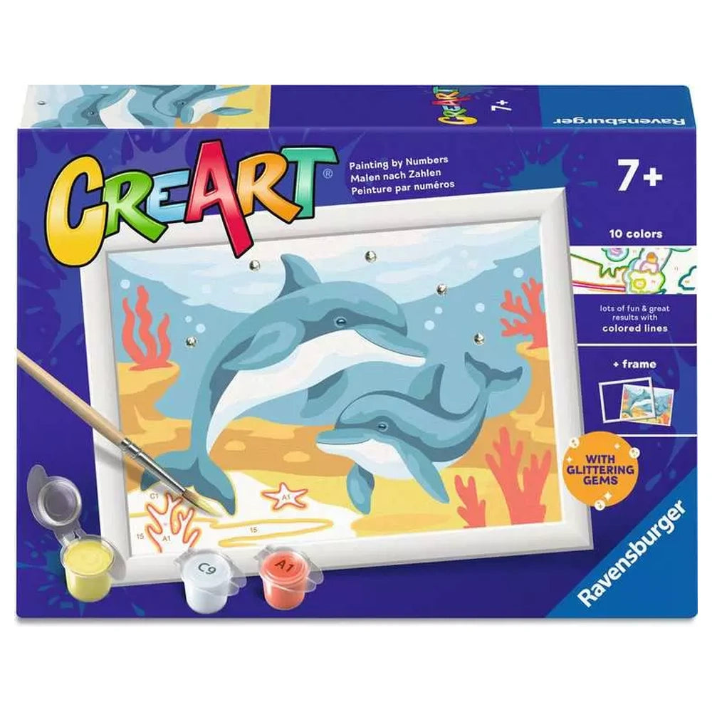 Ravensburger - Arts Crafts - CreArt Joyful Dolphin - 7+ Years - Creativity Development