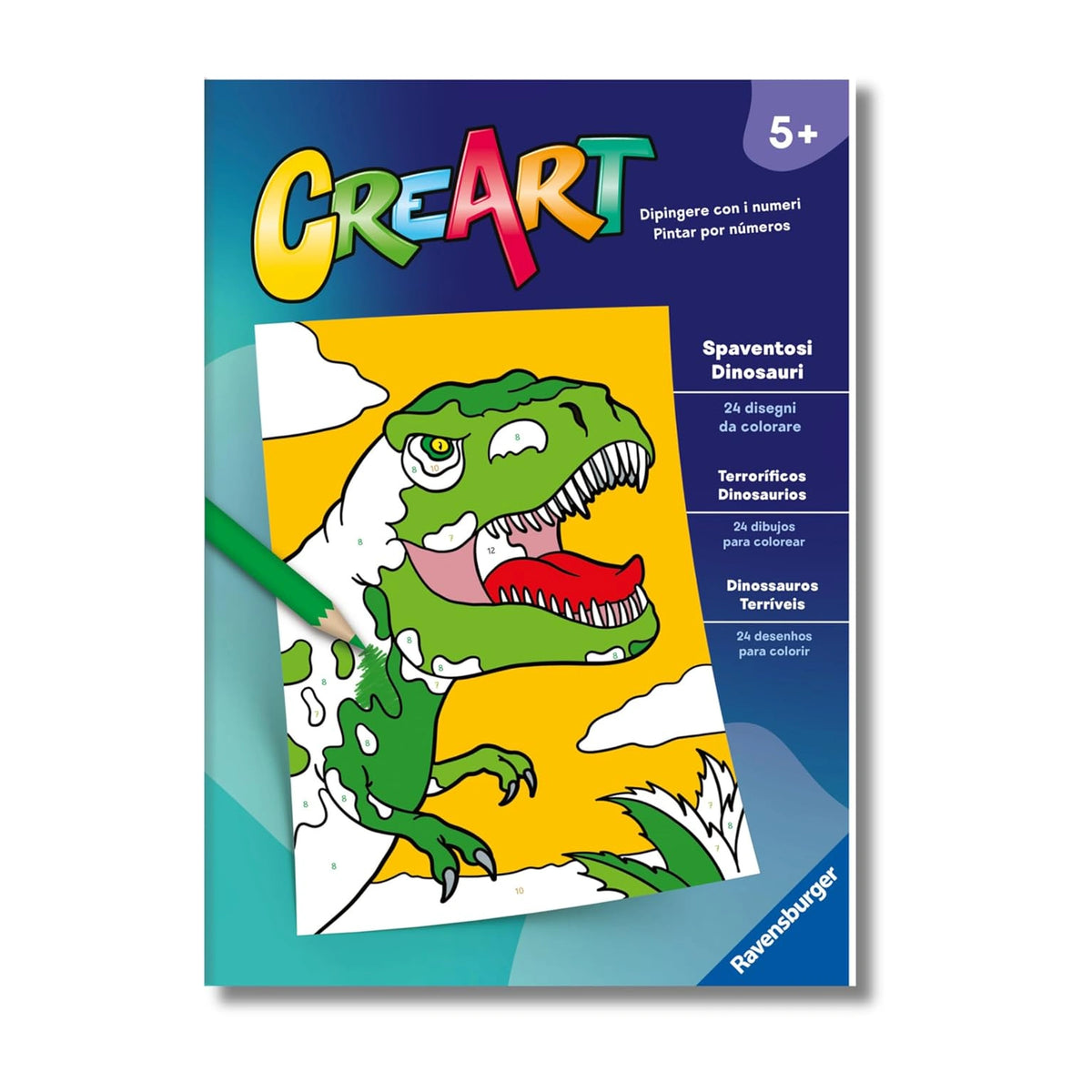 Ravensburger - CreArt-Creative-Colouring-Book-Scary-Dinosaurs - Arts-Crafts