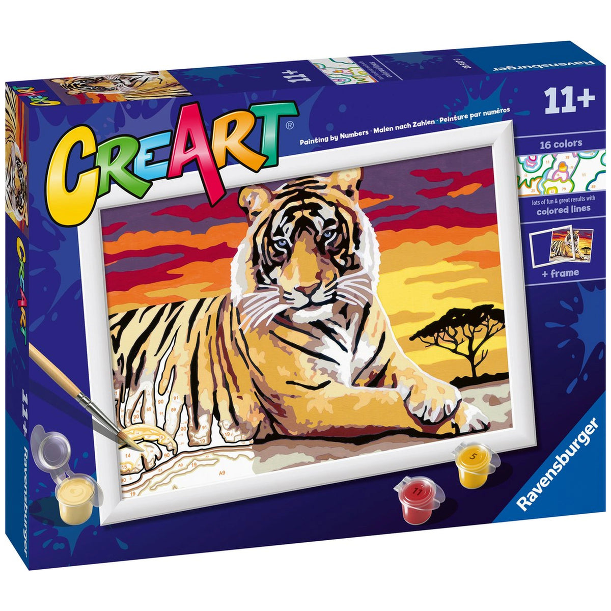 Ravensburger - Creart Majestic Tiger - Painting By Numbers - Arts & Crafts