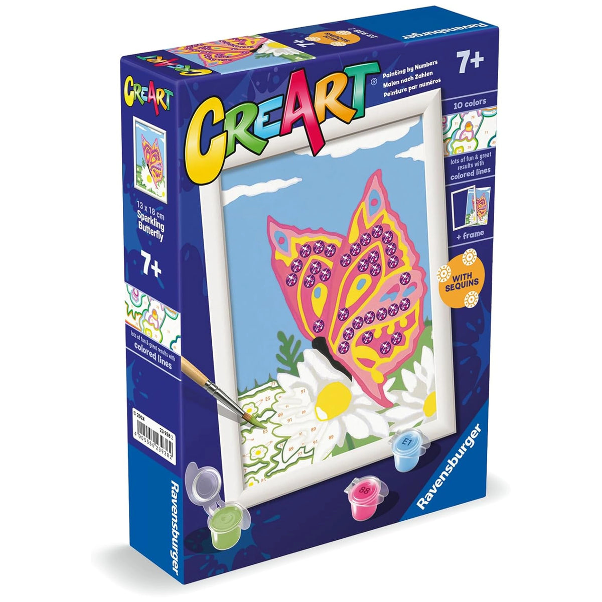 Ravensburger - Creart Funkelnde Schmetterlinge - Malen nach Zahlen - Basteln