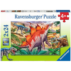 Ravensburger - Dinosaurier - Wilde prähistorische Tiere - 2x24 Teile - Puzzles