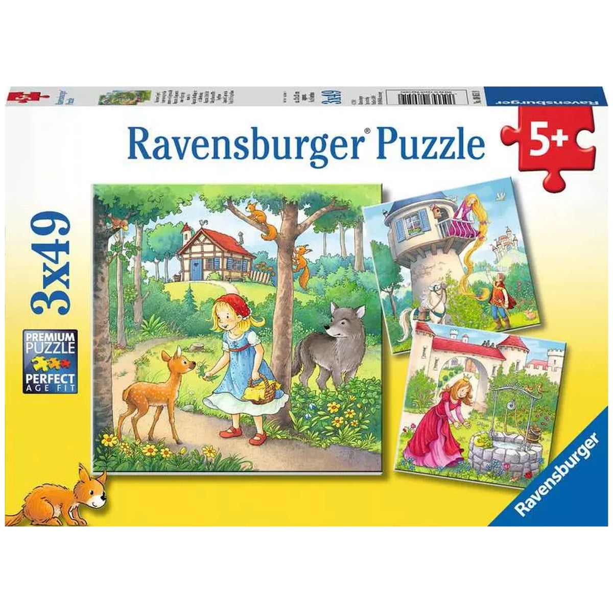 Ravensburger - Märchen - Rapunzel, Rotkäppchen & Der Froschkönig - 3x49 Teile - Puzzles