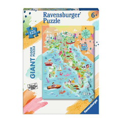 Ravensburger - Karte der Italienischen Halbinsel - 125 Teile - Riesenbodenpuzzle