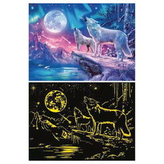 Ravensburger - Puzzles - Star Line Wolf in Northern Lights 500 Teile - 12 Jahre - Leuchtet im Dunkeln
